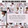 100 Pink Melanin Business Woman Stock Photos Bundle | PLR + MRR