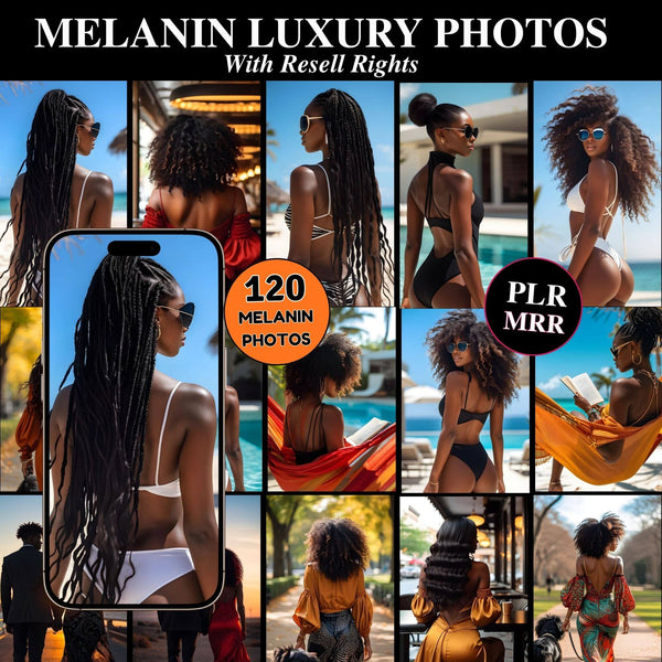 120+ Luxury Melanin Images for Instagram, Marketing & Content Creators (Resell Rights Included)