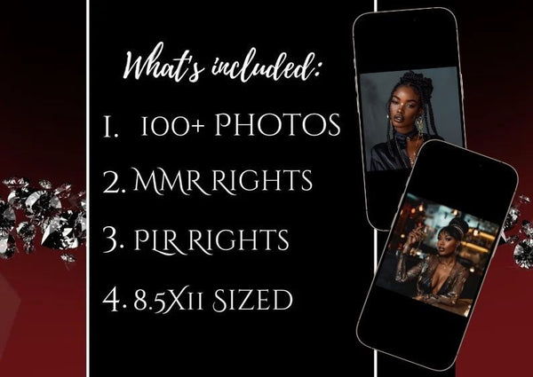100 Dark Feminine Luxury Aesthetic Photo Bundle | PLR & MRR