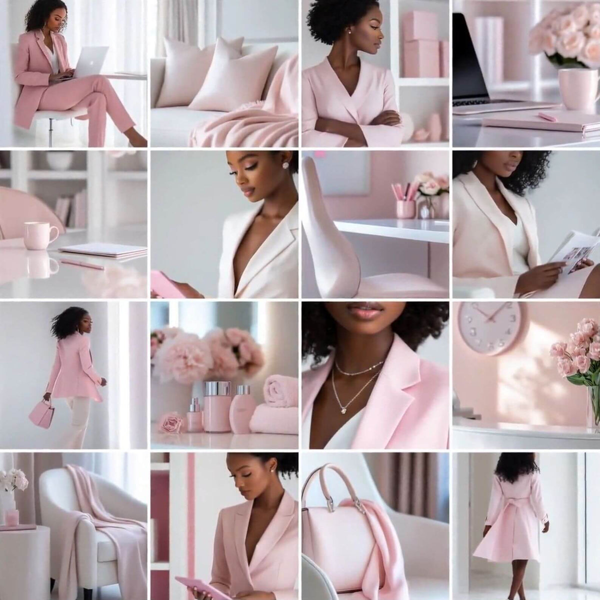 100 Pink Melanin Business Woman Stock Photos Bundle | PLR + MRR