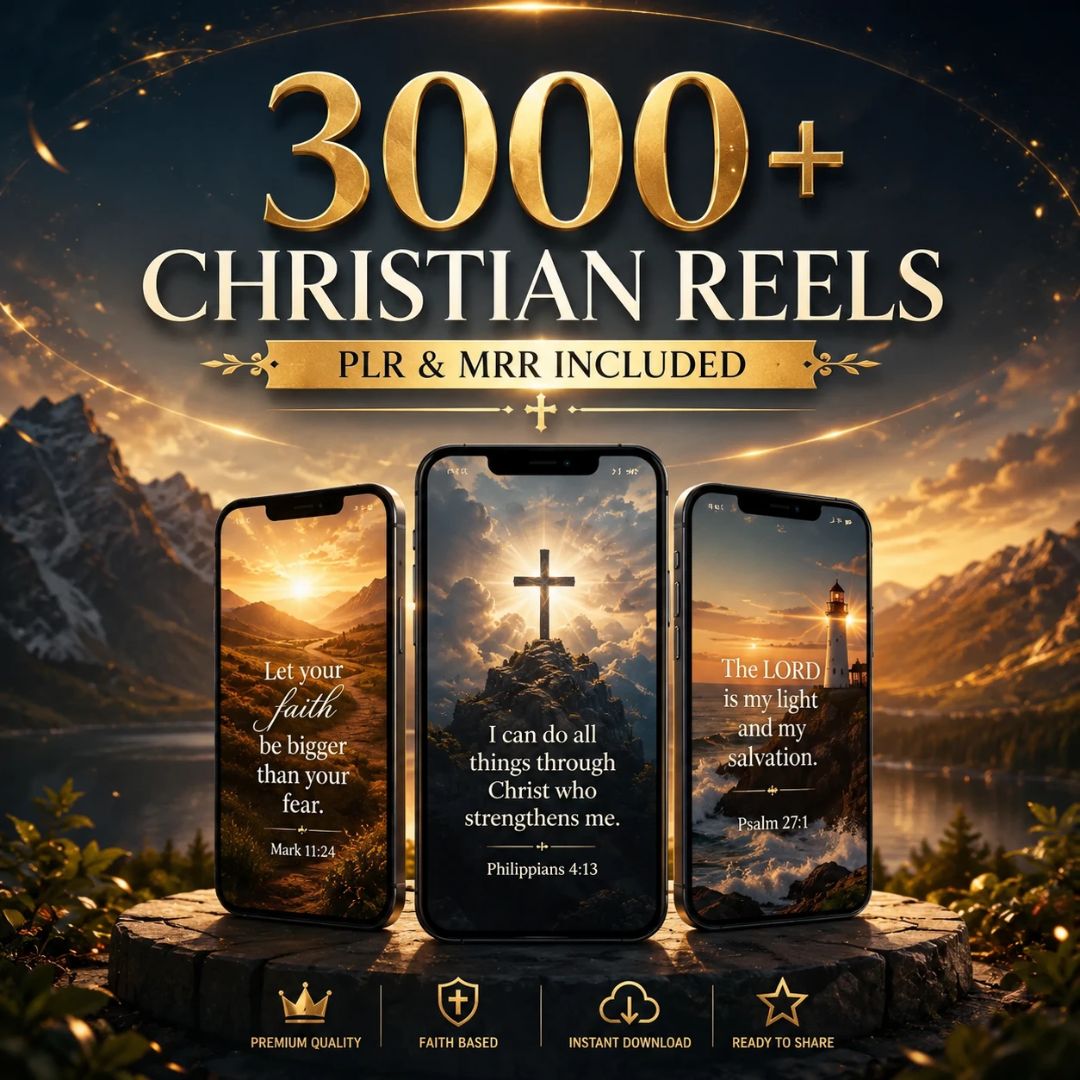 3000+ PLR Christian Reels Videos with Bible Verses (Resell Right Included)