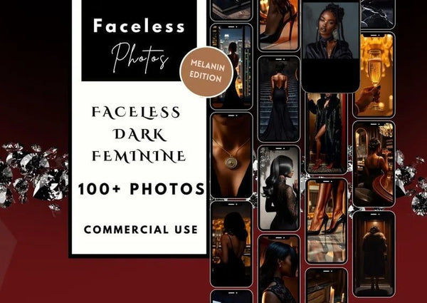 100 Dark Feminine Luxury Aesthetic Photo Bundle | PLR & MRR