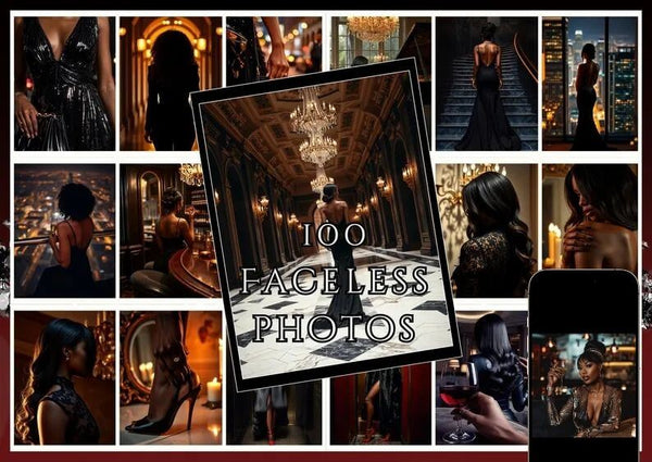 100 Dark Feminine Luxury Aesthetic Photo Bundle | PLR & MRR