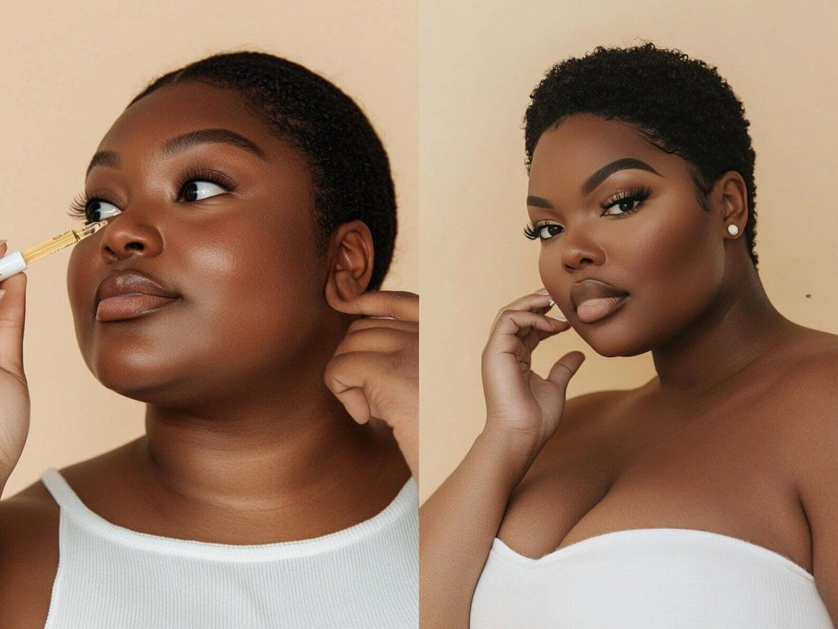 33 Plus Size Melanin Skincare Stock Photos with PLR & MRR Rights