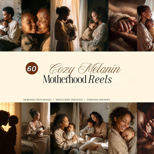 60 Faceless Melanin Motherhood Reels Bundle with PLR & MRR Rights