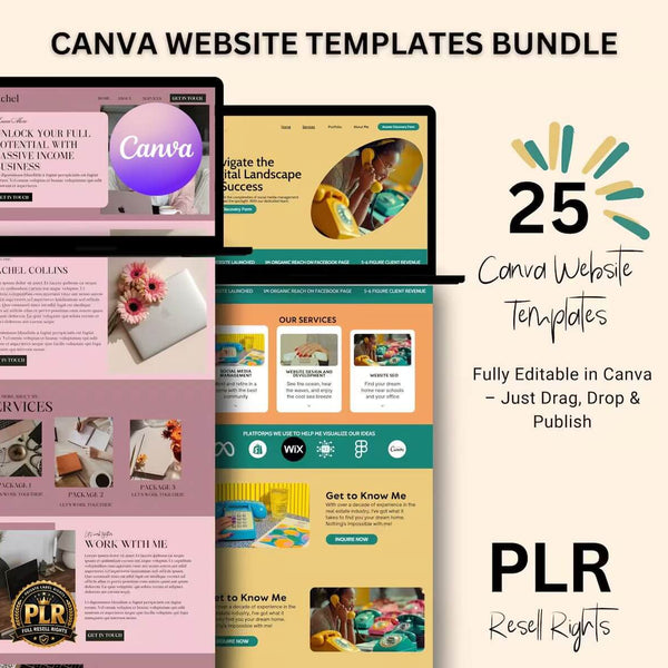 25 Melanin Canva Websites with Resell Rights (PLR + MRR Included)