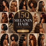 150 Luxury Melanin Hair Stock Photos Bundle (PLR + MRR)