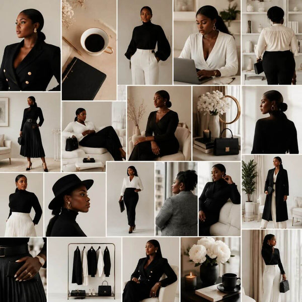 95 Plus Size Melanin Girl Boss Stock Photos Bundle with PLR & MRR Rights