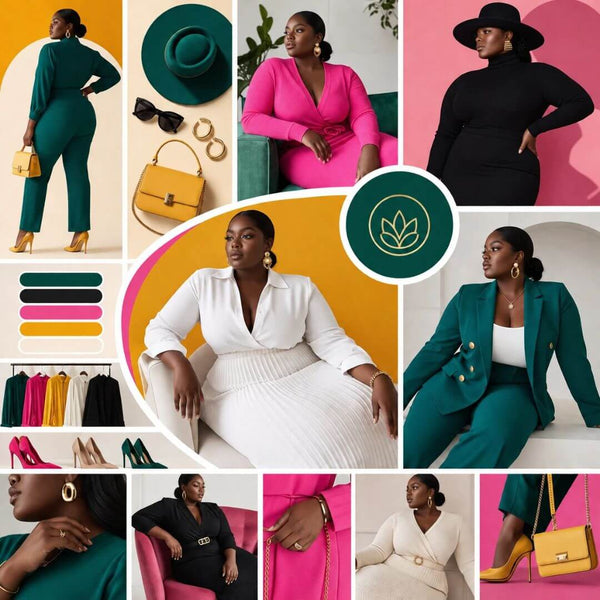 95 Plus Size Melanin Girl Boss Stock Photos Bundle with PLR & MRR Rights