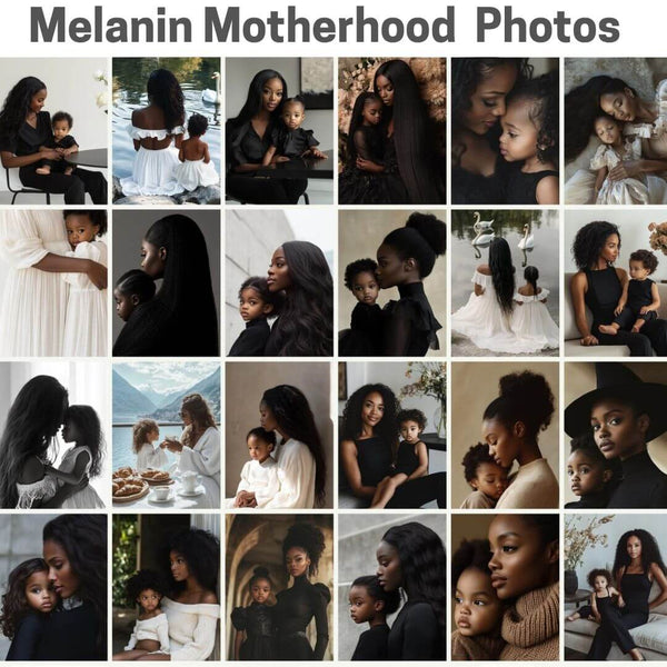 60 Melanin Motherhood Stock Photos with PLR & MRR Rights