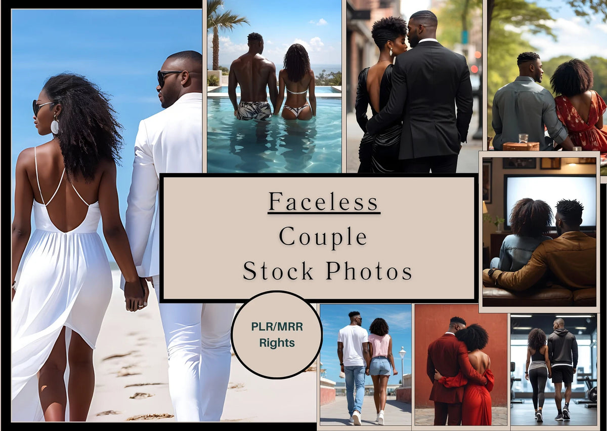 70 Melanin Couple Faceless Content Bundle | PLR + MRR Rights Included