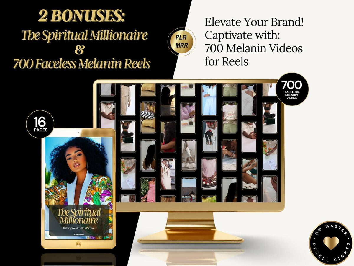 Millionaire Mindset Mastery + 700 Faceless Melanin Videos with Resell Rights (Melanin Edition Vol. 2)