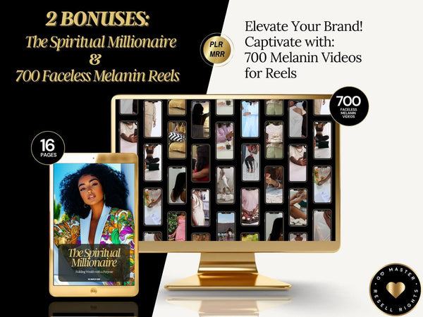 Millionaire Mindset Mastery + 700 Faceless Melanin Videos with Resell Rights (Melanin Edition Vol. 2)