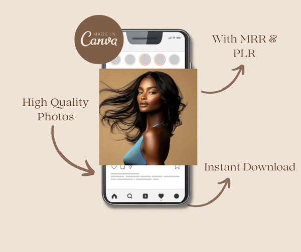 150 Luxury Melanin Hair Stock Photos Bundle (PLR + MRR)