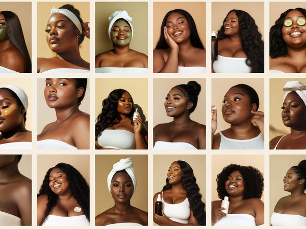 33 Plus Size Melanin Skincare Stock Photos with PLR & MRR Rights