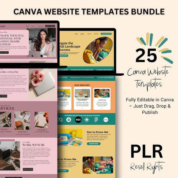25 Melanin Canva Websites with Resell Rights (PLR + MRR Included)