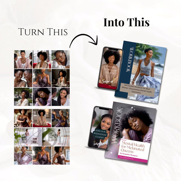 120+ Melanin Mental Health & Wellness Stock Photos Bundle with PLR & MRR