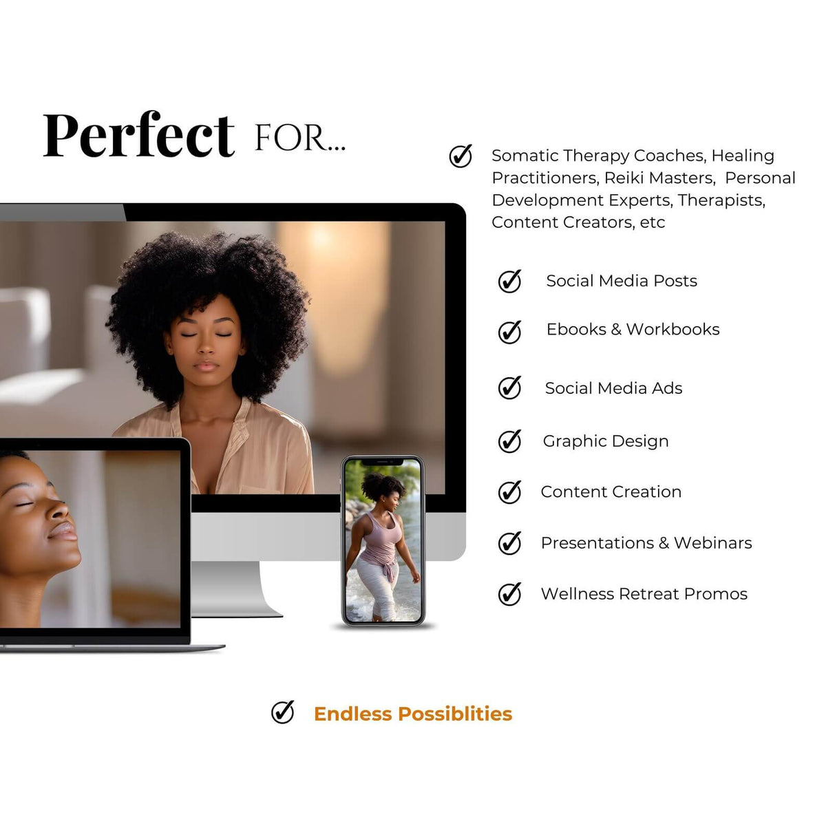 120+ Melanin Mental Health & Wellness Stock Photos Bundle with PLR & MRR