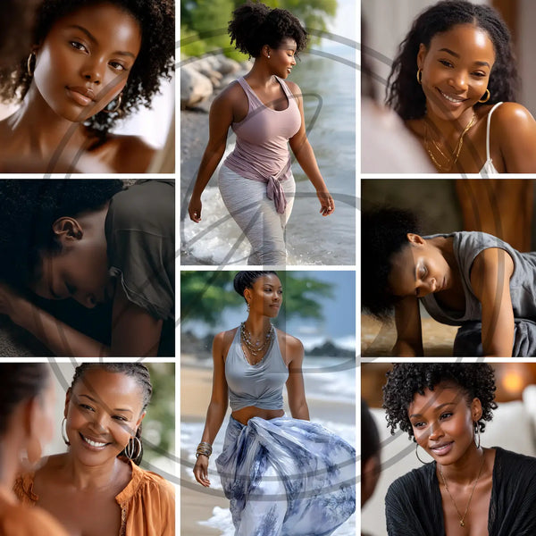 120+ Melanin Mental Health & Wellness Stock Photos Bundle with PLR & MRR