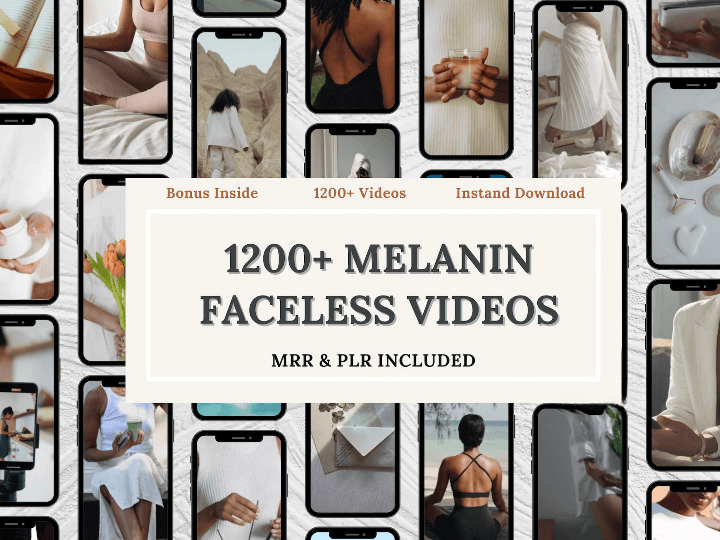 1200+ Melanin Faceless Reels Bundle with Resell Rights