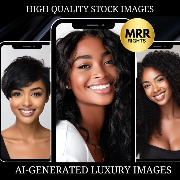 Black Women Stock Photos Bundle | MRR & PLR