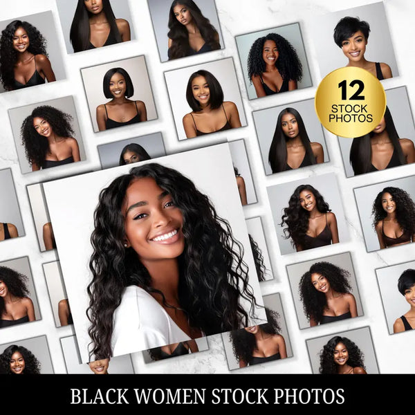 Black Women Stock Photos Bundle | MRR & PLR