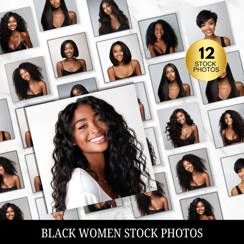 Black Women Stock Photos Bundle | MRR & PLR