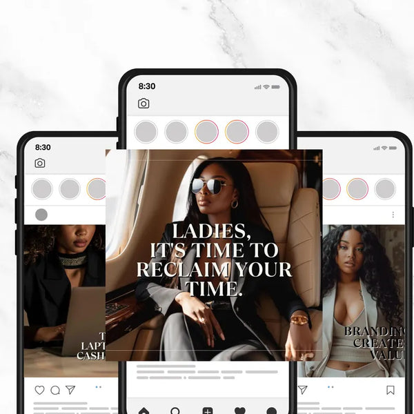 Melanin Instagram Post Templates for Faceless Digital Marketing (PLR + MRR)