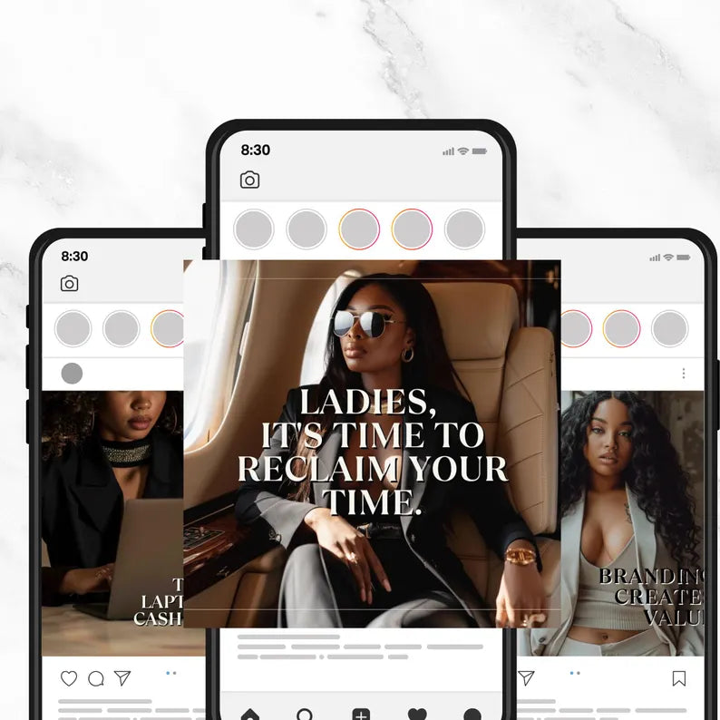 Melanin Instagram Post Templates for Faceless Digital Marketing (PLR + MRR)