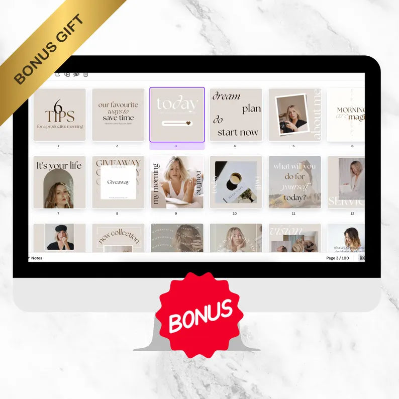 Boss Babe Motivational Canva Templates | Melanin Instagram Post Bundle | Editable | PLR + MRR